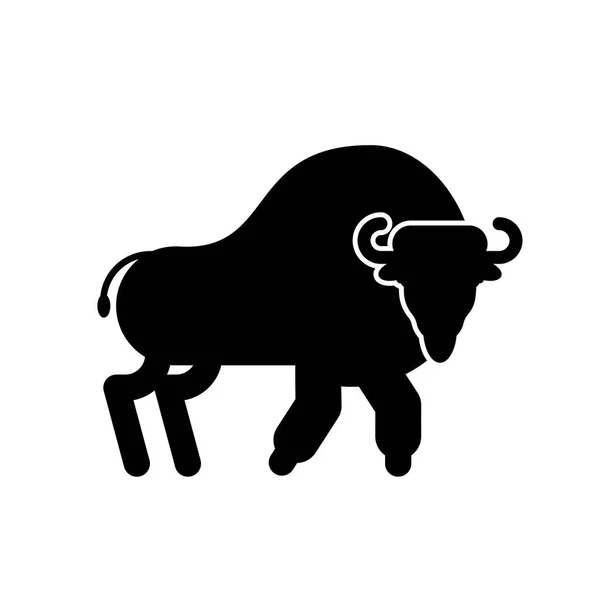 Bison Isolerade Uroxen Zubr Vild Tjur Buffalo Vektor Illustration — Stock vektor