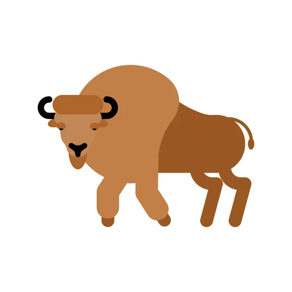 Bisonte Aislado Aurochs Zubr Wild Bull Búfalo Vector Ilustración — Vector de stock