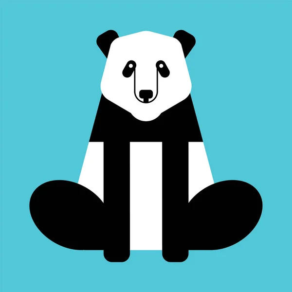 Panda Kina Bear Isolerade Vilda Djur Vektorillustration — Stock vektor