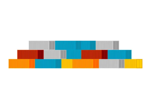 Frachtcontainer Viele Transport Von Gütern Vektor Illustration — Stockvektor