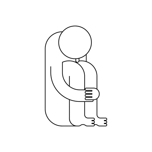 Zeurpiet Pictogram Huilerige Teken Trieste Man Huilen Moaner Symbool Downer — Stockvector