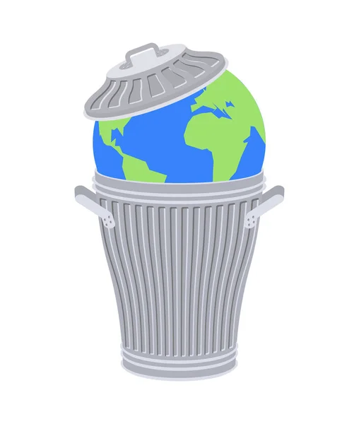 Earth Trash Planet Garbage Scrapyard Vector Illustration — Stock Vector