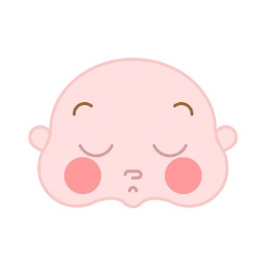 Çocuk izole yüz uyur. Bebek kafa uyku. Vektör çizim