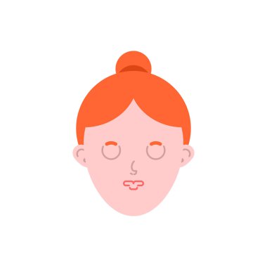 İzole yüz uyuyan kadın. Kadın uyuyor. Vektör illustratio