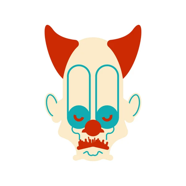 Effrayant Clown Tête Mal Des Yeux Horribles Illustration Vectorielle — Image vectorielle