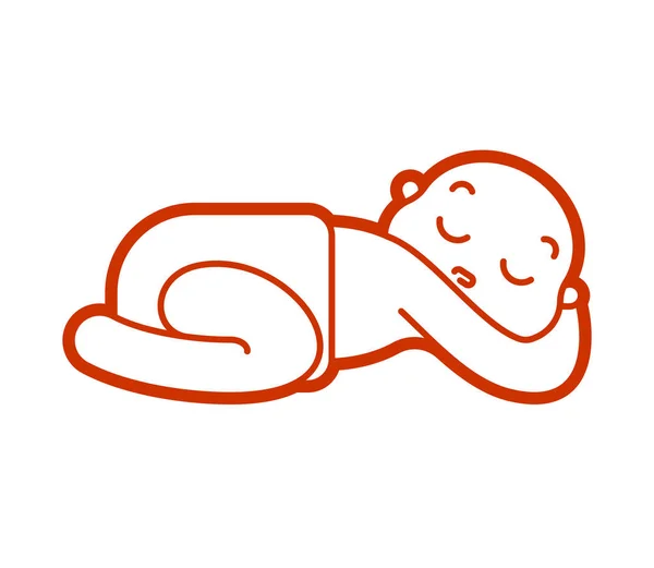 Kind Slaap Pictogram Baby Slaap Teken Pasgeboren Symbool Vector Illustratio — Stockvector