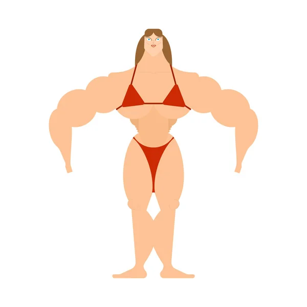 Γυναίκα Bodybuilder Απομονωμένη Ισχυρή Femqle Διάνυσμα Illustratio — Διανυσματικό Αρχείο