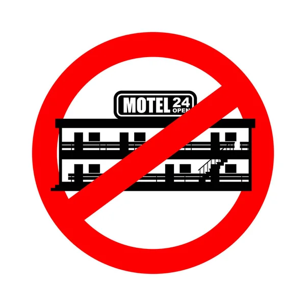 Stop Motel Ban Mini Hotel Znak Czerwony Droga Zakazu Pozdrowienie — Wektor stockowy