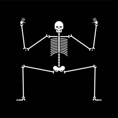 İskelet dans izole. Kafatası ve kemik dansları. Vektör çizim