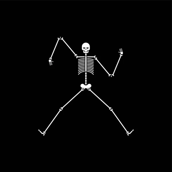 Skeleton Dance Geïsoleerd Schedel Botten Dansen Vectorillustratie — Stockvector