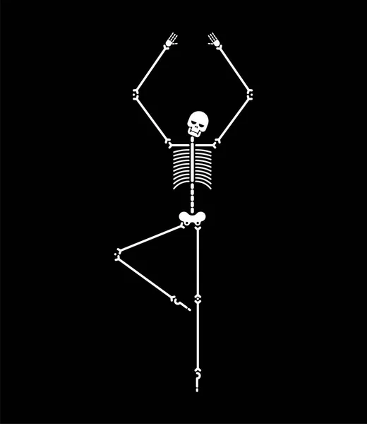 Skeleton Dance Geïsoleerd Schedel Botten Dansen Vectorillustratie — Stockvector