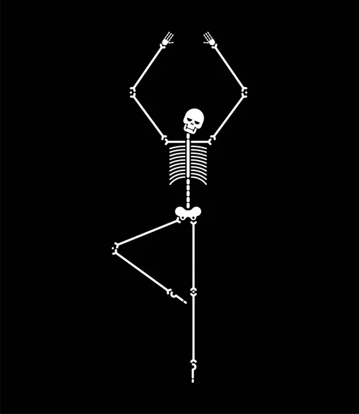 Танец Скелета Изолирован Танцы Черепа Костей Векторная Иллюстрация — стоковый вектор