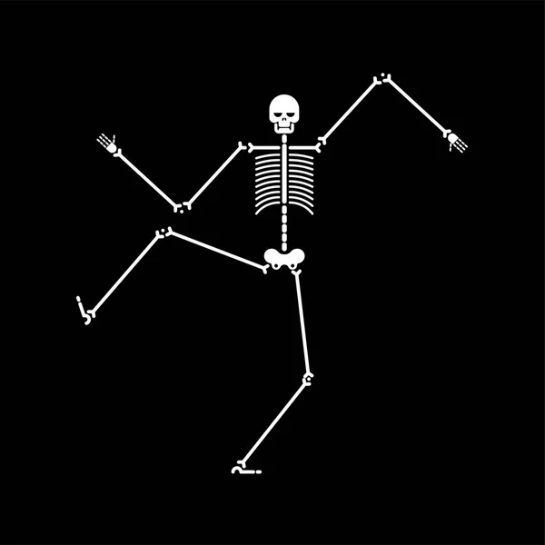 Dança Esqueleto Isolada Dança Crânio Osso Ilustração Vetorial — Vetor de Stock