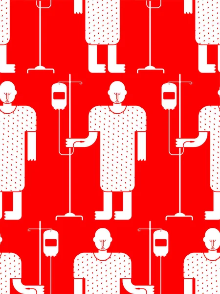 Hastane hasta sorunsuz damlalık desenli. Klinik doku. Hasta adam vektör arka plan
