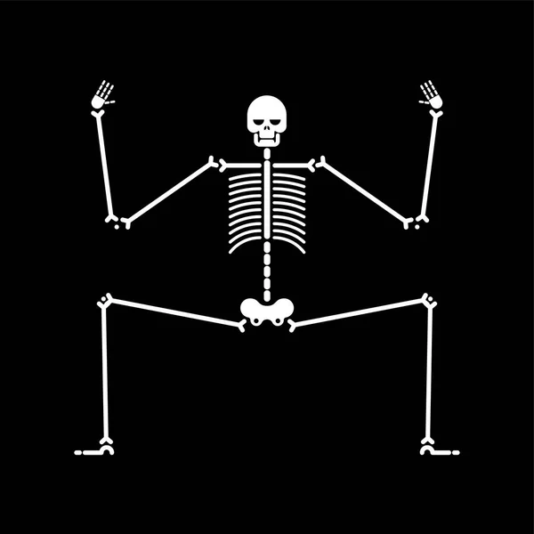 Danse Squelettique Isolée Crâne Dansent Illustration Vectorielle — Image vectorielle
