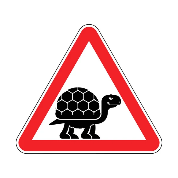 注意龟 当心龟红色路标 矢量插图 — 图库矢量图片