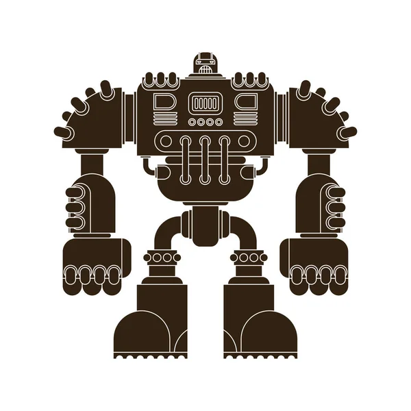 分離したロボット 将来の戦闘サイボーグ戦士 ベクトル Illustratio — ストックベクタ