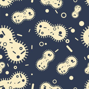 Virüs bakteri desen sorunsuz. mikrop arka plan. Patojenik enfeksiyon hücre hastalığı. vektör süsleme