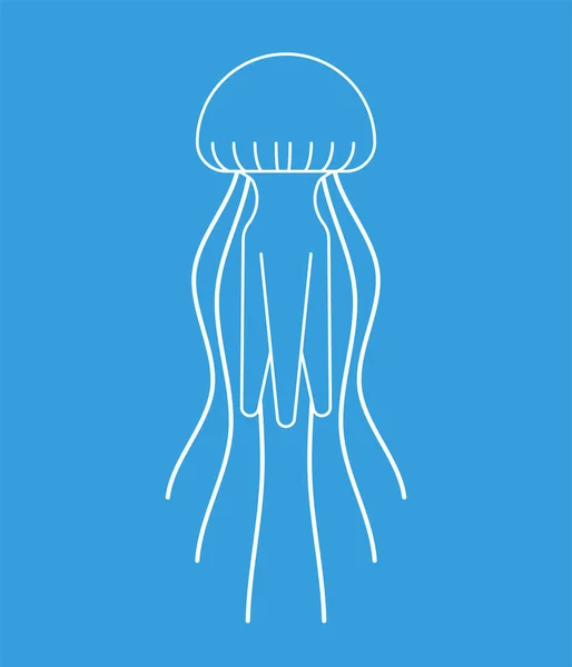 Jellyfish Isolated Marine Animal Wildlife Vector Illustration — Stock Vector