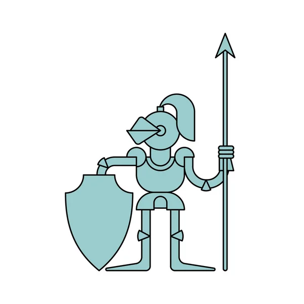 Ridder Geïsoleerd Armor Warrior Middeleeuwse Soldaat Vectorillustratie — Stockvector