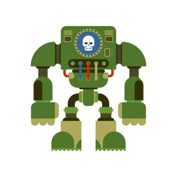 Battle Robot Geïsoleerd Cyborg Warrior Toekomstige Vector Illustratio — Stockvector