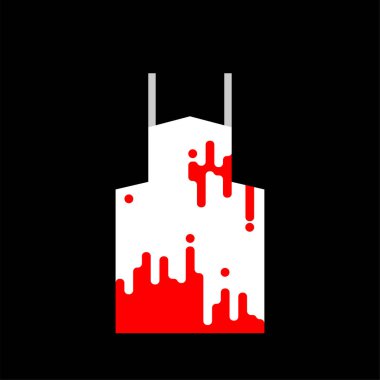 Beyaz önlük kan ile. Cadılar Bayramı kıyafet. Vecto