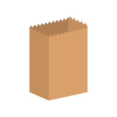 Kağıt çanta izole. Ekolojik Ambalaj. Vektör illustratio