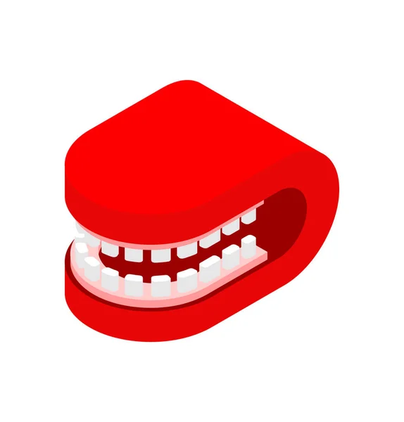 Boca Sorridente Estilo Isométrico Fechado Isolado Vector Illustratio — Vetor de Stock