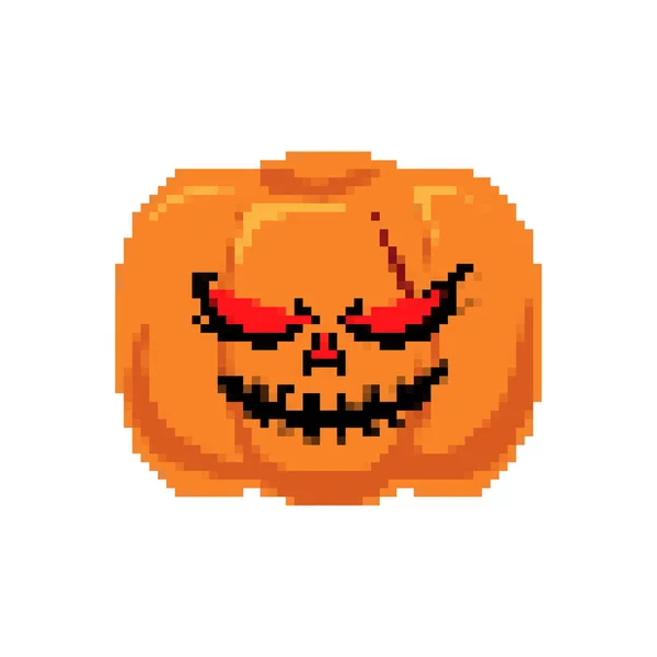 Pumpkin Halloween Pixel Art Símbolo Terror — Vetor de Stock