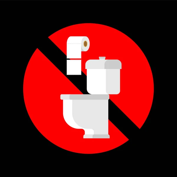 Бросай Бумажные Полотенца Унитаз Стоп Знак Запрет Туалет — стоковый вектор