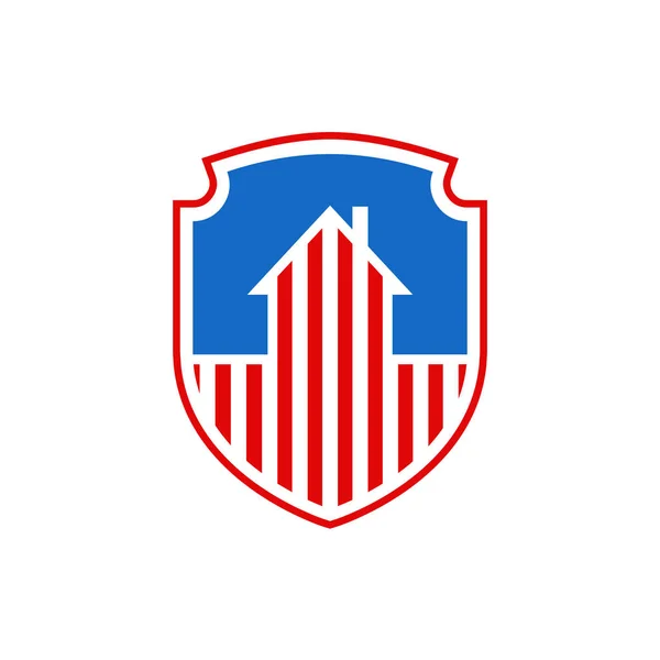 Nationaler Schutz Usa Haus Symbol Uns Flagge Regierungsprogra — Stockvektor