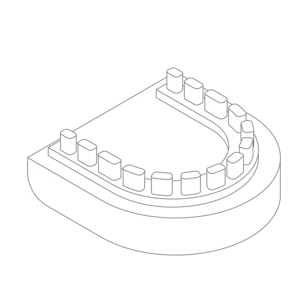 Gips Szczęki Dentysty Białym Tle Odlew Zębów Zabieg Dentysty Ilustracja — Wektor stockowy