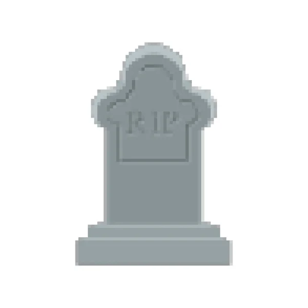 Rip Pixel Art Tomb Bit Gravestone Halloween Grave Cemetery Vector — Stock Vector