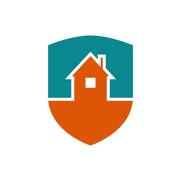 Schutzhaus Symbol Security Hausschild Emblem Sicherheitsbehörde Schild Und Aufbau — Stockvektor