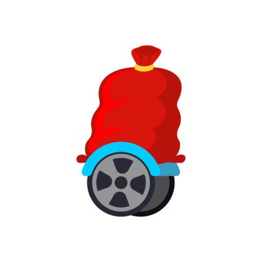Hoverboard Santa çantası. Mutlu Noeller. Modern transpor