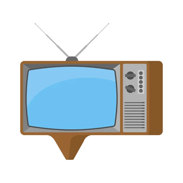 Stary Telewizor Bańka Mowy Retro — Wektor stockowy