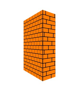 Tuğla duvar izole perspektif. Tuğla vektör illustratio