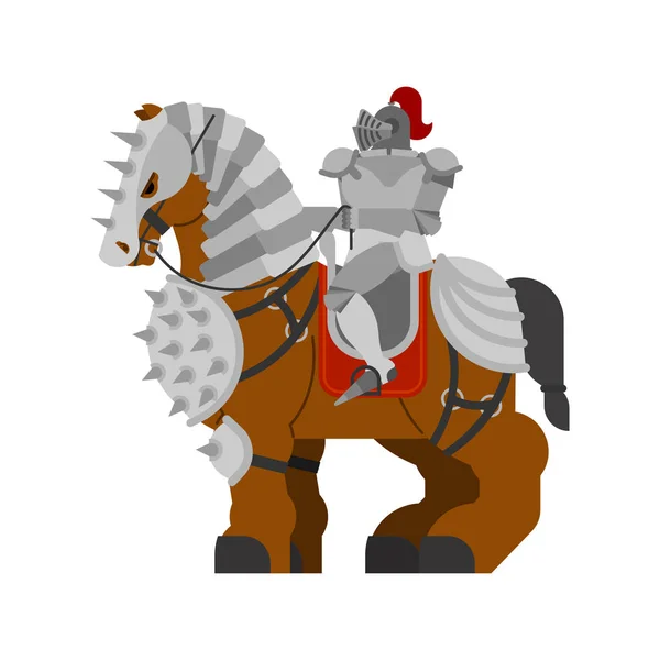 Ritter Pferd Clydesdale Starkes Schweres Ross Zeichentricktier Vektor — Stockvektor