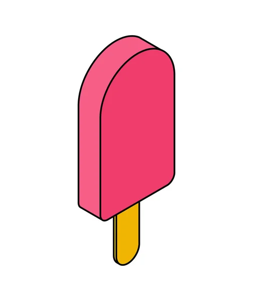 Ice Cream Stick Eskimo Cold Sweetness Dessert Cartoon Vector — Stock Vector