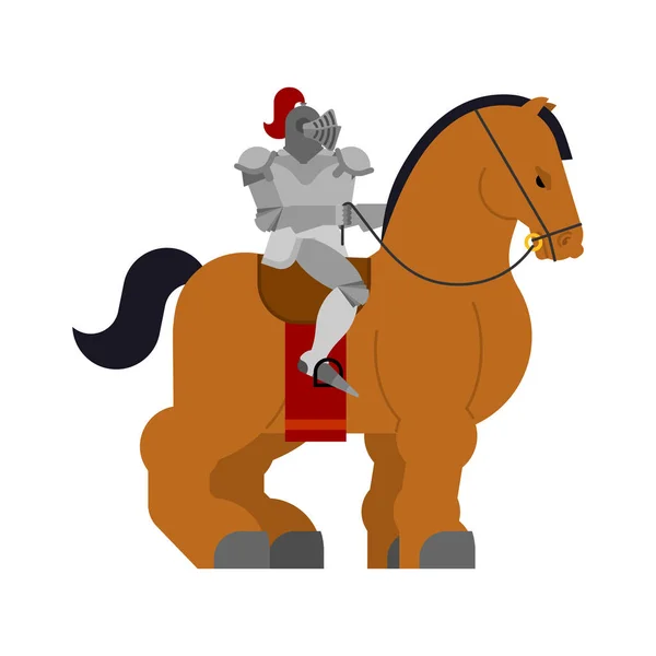 骑士在马 克莱德斯代尔强壮的重马 动画片动物向量 — 图库矢量图片