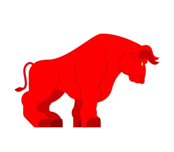Güçlü Izole Kırmızı Boğa Büyük Güç Buffalo — Stok Vektör