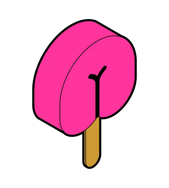 Ass Ice Cream Stick Fanny Cold Sweetness Cartoon Vector — Stock vektor