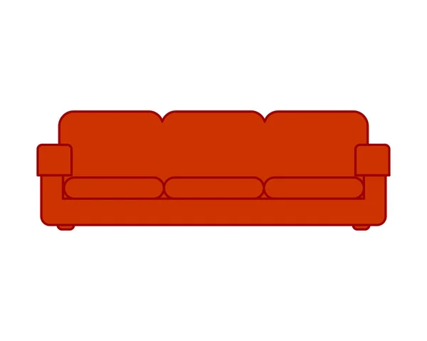 Sofa Merah Terisolasi Gambar Vektor Kartun Sofa - Stok Vektor