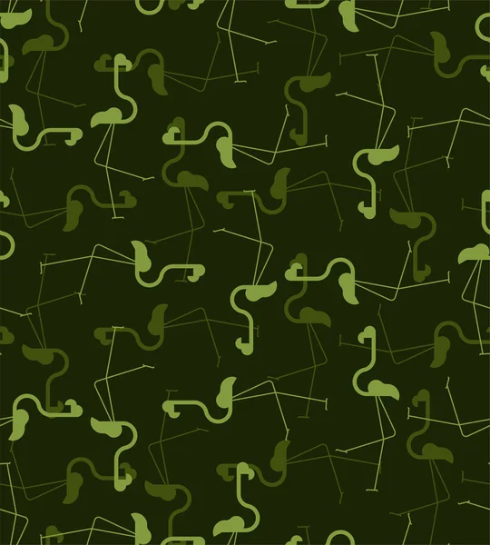 Flamingo Leger Patroon Naadloos Militaire Achtergrond Beschermende Groen Textur — Stockvector