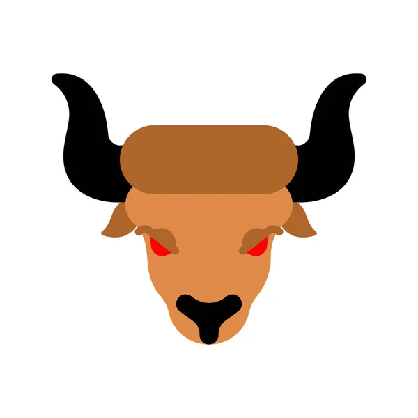 Bull Silnou Tvář Velká Síla Buvolí Hlava — Stockový vektor