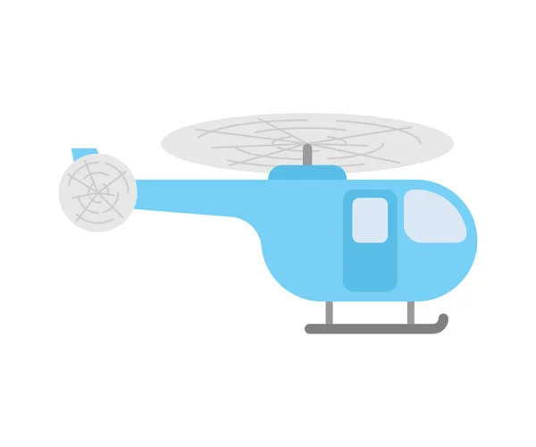 分離されたヘリコプターの漫画 プロペラで飛ぶ輸送をチョッパーします ベクトル Illustratio — ストックベクタ