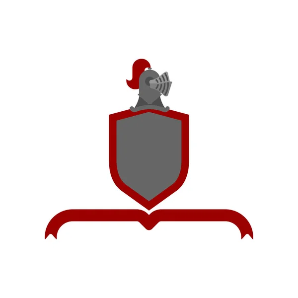 騎士兜紋章入りの盾 テンプレートの紋章デザイン要素 ロイヤル ファミールの紋章付き外衣 — ストックベクタ
