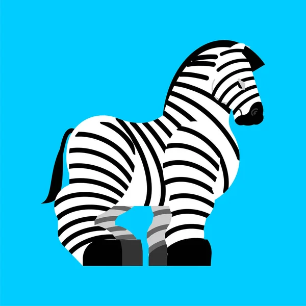 Starkes Zebra Isoliert Mächtiges Wildgestreiftes Pferd — Stockvektor