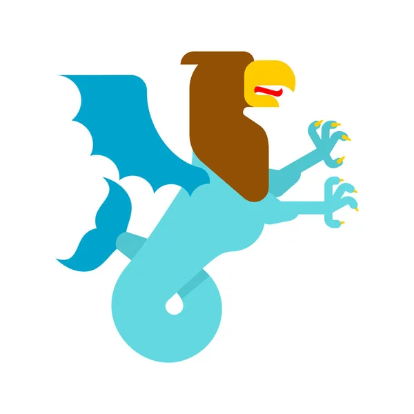 Havet Griffin Heraldiskt Djur Griffin Med Fishtail Fantastiska Djur Monster — Stock vektor