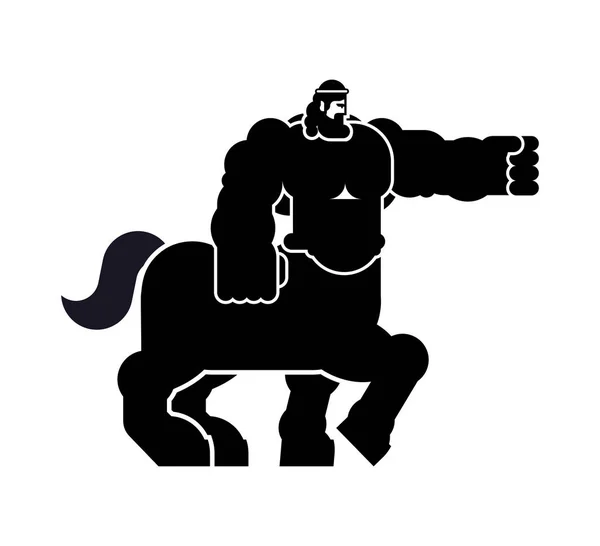 Centaur Heraldyczne Sylwetka Zwierzę Pół Człowiek Pół Koń Fantastyczne Bestii — Wektor stockowy